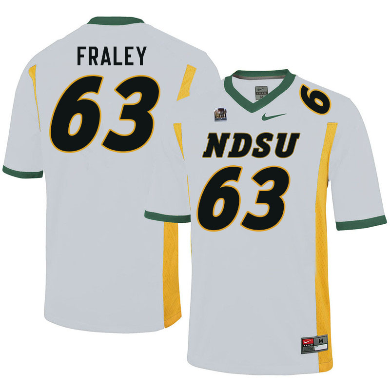 Men #63 Trent Fraley North Dakota State Bison College Football Jerseys Stitched-White